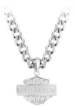 Harley-Davidson Men's Stainless Steel Bar & Shield Chain Necklace, HSN0049-22