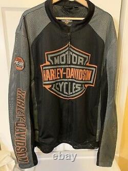 Harley Davidson Men's Sz 3XL Bar & Shield Logo Mesh Jacket Black Gray