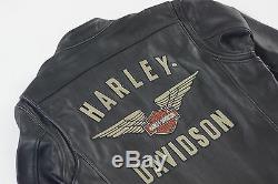 Harley Davidson Men's Top Wing Bar & Shield Black Leather Jacket 98058-13VM M