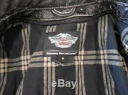 Harley Davidson Men's Top Wing Bar & Shield Black Leather Jacket 98058-13VM MED