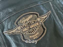 Harley Davidson Men's Trostel Bar&Shield Black Brown Leather Jacket L 98053-19VM