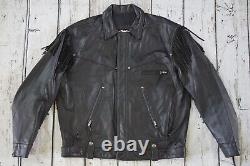 Harley Davidson Men's USA Made Fringed Vintage Bar&Shield Black Leather Jacket L