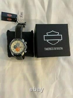 Harley-Davidson Men's Vintage Bar and Shield Chronograph Watch Leather 78B154