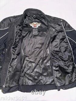 Harley Davidson Men's Willie G Skull Reflective Nylon Riding jacket XXL GUC