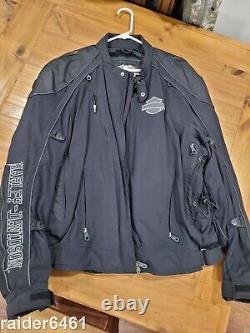 Harley Davidson Men's Willie G Skull Reflective Nylon Riding jacket XXL GUC