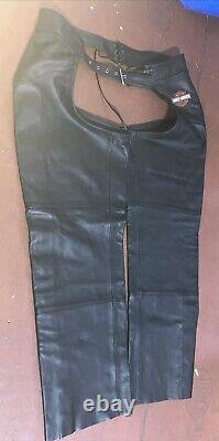 Harley-Davidson Men's XL Bar & Shield Stock Zip Snap Leather Chaps 98090-06VM