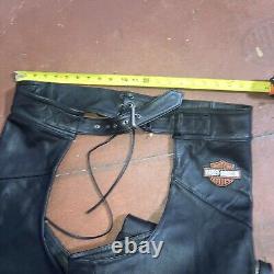 Harley-Davidson Men's XL Bar & Shield Stock Zip Snap Leather Chaps 98090-06VM