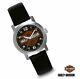 Harley Davidson Mens Bar And Shield Watch Leather Strap Stainless Steel Bulova