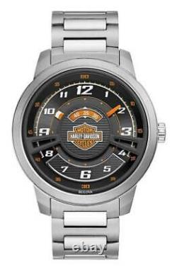 Harley-Davidson Mens Bar &Shield Black Multi-Layer Stainless Steel Watch 76A162