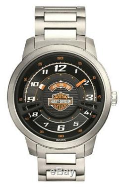 Harley-Davidson Mens Bar & Shield Black Multi-Layer Stainless Steel Watch 76A162