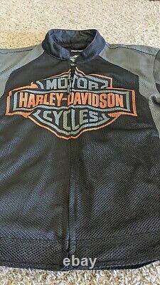 Harley Davidson Mens Bar & Shield Logo Mesh Motorcycle Jacket 98233-13VM Sz Lg