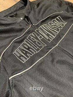 Harley Davidson Mens Bar Shield Racing Flames Ride Ready Mesh Jacket Size Large