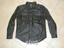 Harley Davidson Mens Bar & Shield Vintage Distressed Leather Shirt Jacket NWT
