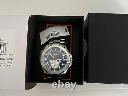 Harley-Davidson Mens Blue Dial Bar & Shield Stainless Steel Watch, Silver 76B183