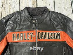 Harley Davidson Mens Classic Bar&Shield Black Leather Riding Jacket L 98014-10VM