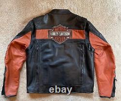Harley Davidson Mens Classic Bar&Shield Black Leather Riding Jacket XL EUC