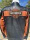 Harley Davidson Mens Classic Black & Orange Leather Jacket Medium Bar & Shield