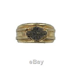Harley-Davidson Mens Gold Ring Bar and Shield 10K Size 7 1/2