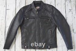 Harley Davidson Mens Iron Jaw Skull Bar&Shield Black Leather Jacket M 97074-09VM