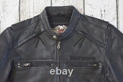 Harley Davidson Mens Iron Jaw Skull Bar&Shield Black Leather Jacket M 97074-09VM