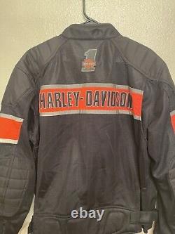 Harley Davidson Mens Jacket XL black mesh bar shield riding reflective armor