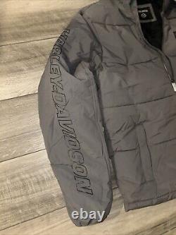 Harley Davidson Mens Large Bar & Shield Hooded Puffer Blackened Pearl