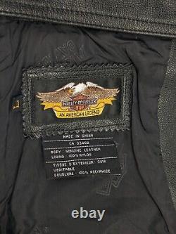 Harley Davidson Mens Leather Chaps Bar Shield Snap Pocket Logo Lined Basic Skins