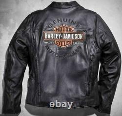 Harley Davidson Mens ROADWAY Black Leather Jacket Bar&Shield 2XLT 2XL 98015-10VM