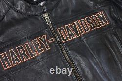 Harley Davidson Mens Roadway Bar&Shield Black Leather Jacket 2XL Tall 98015-10VM