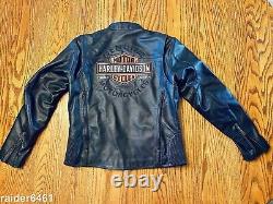 Harley Davidson Mens Roadway Bar & Shield Black Leather Jacket Large 98015-10VM