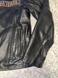 Harley Davidson Mens Roadway Bar & Shield Black Leather Jacket Large 98015-10VM