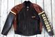 Harley Davidson Mens Usa Made Vintage Embossed Bar&shield Black Leather Jacket L