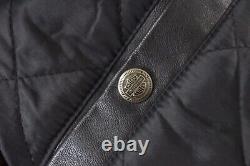 Harley Davidson Mens USA Made Vintage Embossed Bar&Shield Black Leather Jacket L