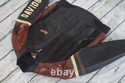 Harley Davidson Mens USA Made Vintage Embossed Bar&Shield Black Leather Jacket L