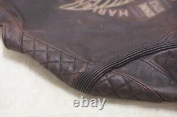 Harley Davidson Mens Vault Brown Leather Jacket Bar&Shield Winged XL 97178-14VM