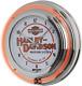 Harley-davidson Motorcycle Double Neon Bar & Shield Clock, Orange Silver