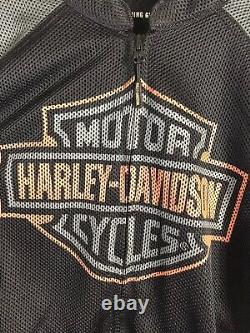 Harley Davidson Motorcycle Jacket Mens M Black Mesh Bar & Shield Pre-Luxe Racing