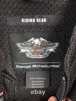 Harley Davidson Motorcycle Jacket Mens M Black Mesh Bar & Shield Pre-Luxe Racing