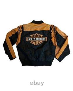 Harley Davidson Motorcycle Racing Bomber Windbreaker Bar & Shield Jacket Men's M