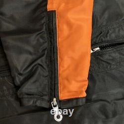 Harley Davidson Motorcycle Racing Jacket Bar Shield Large Black Orange NWOT