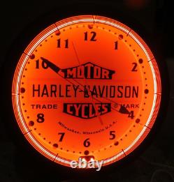 Harley Davidson Motorcycles 20 Bar & Shield Neon Clock-sign-light-roadhouse Col