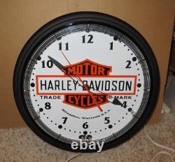 Harley Davidson Motorcycles 20 Bar & Shield Neon Clock-sign-light-roadhouse Col