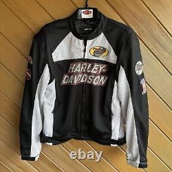 Harley Davidson Motorcycles Bar & Shield Logo Mesh Riding Jacket Mens L W Pads