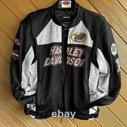 Harley Davidson Motorcycles Bar & Shield Logo Mesh Riding Jacket Mens L W Pads