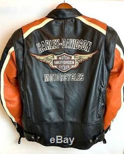 Harley-Davidson Motorcycles Leather Racing Jacket Mens M Biker Bar & Shield Logo