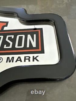 Harley Davidson Motorcycles Wall Sign Bar Mirror Shield Wood 22x14 Vintage