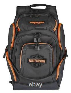 Harley-Davidson Neon Orange Bar Shield Deluxe Backpack Black BP2000S-ORGBLK