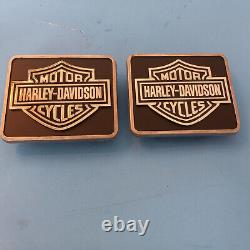 Harley Davidson Nos Shovelhead Saddlebag Guard Rail Bar &shield Badges#90951-79