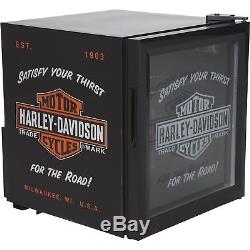 Harley-Davidson Nostalgic Bar & Shield Beverage Soda Cooler Mini Fridge- Black