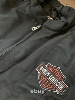 Harley Davidson Nylon Embroidered Bar & Shield Belted Jacket Size Large